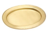 Kerzenteller Messing Oval Gold (Matt) 12 x 8 cm