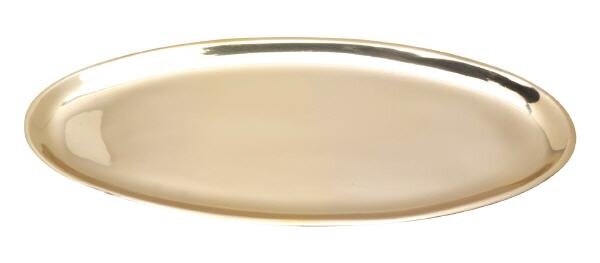 Kerzenteller Messing Oval Gold (Glänzend) 17 x 10 cm
