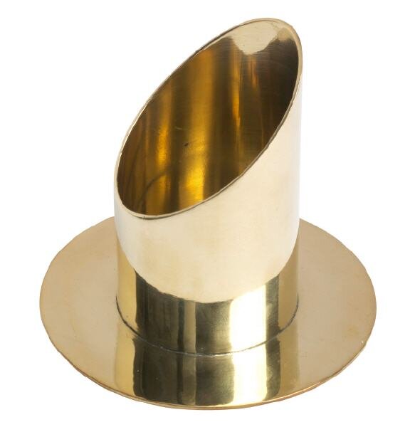 Langkerzenhalter Messing Rund Gold (Glänzend), für Kerzen Ø 5 cm