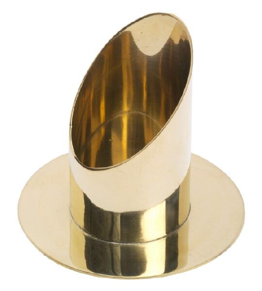 Langkerzenhalter Messing Rund Gold (Glänzend), für Kerzen Ø 6 cm