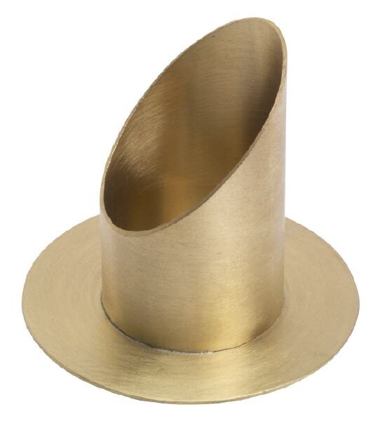 Langkerzenhalter Messing Rund Gold (Matt), für Kerzen Ø 6 cm