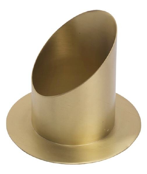Langkerzenhalter Messing Rund Gold (Matt), für Kerzen Ø 8 cm
