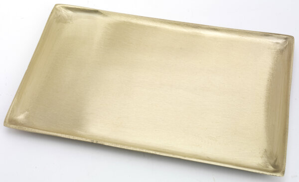 Kerzenteller Messing Rechteckig Gold (Matt) 25 x 15 cm