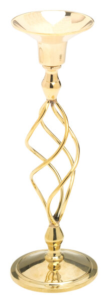 Spiral-Leuchter Messing Rund Gold (Glänzend) Höhe 23 cm, für Kerzen Ø 2 - 2,5 cm