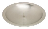 Kerzenteller Messing vernickelt Rund Dorn Silber (Matt), für Kerzen Ø bis 8 cm