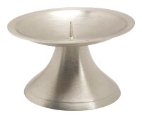 Kerzenleuchter Messing vernickelt Rund Silber (Matt), für Kerzen Ø bis 6 cm