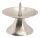 Kerzenleuchter Messing vernickelt Rund mit großem Kerzendorn Silber (Matt), für Kerzen Ø bis 6 cm