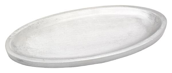 Kerzenteller Aluminium Oval Silber (Matt) 16 x 7 cm