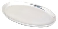 Kerzenteller Aluminium Oval Silber (Glänzend) 17 x 10 cm