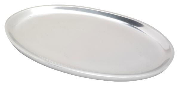 Kerzenteller Aluminium Oval Silber (Glänzend) 20 x 11 cm