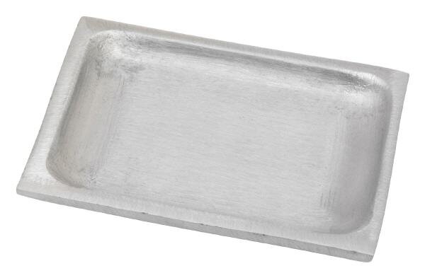 Kerzenteller Aluminium Rechteckig Silber (Matt) 10 x 7 cm
