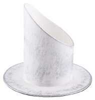 Langkerzenhalter Eisen Rund Weiß/Silber, für Kerzen Ø 5 cm
