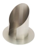 Langkerzenhalter Messing vernickelt Rund Silber (Matt), für Kerzen Ø 7 cm