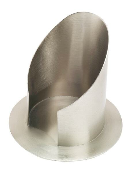 Langkerzenhalter Messing vernickelt Rund Silber (Matt), für Kerzen Ø 10 cm
