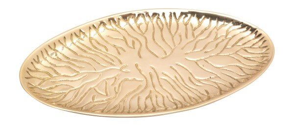 Kerzenteller Messing Oval Gold (Glänzend) 18 x 9 cm