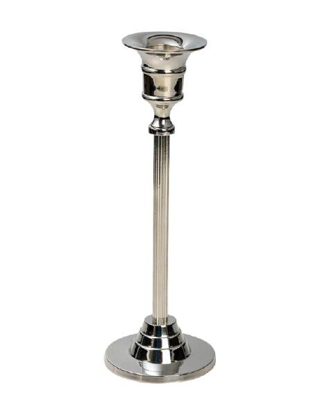 Tischleuchter Messing Silber Höhe 20 cm, für Kerzen Ø 2 - 2,5 cm