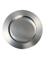 Kerzenteller Edelstahl Oval Silber (Matt), für Kerzen Ø bis 14 cm